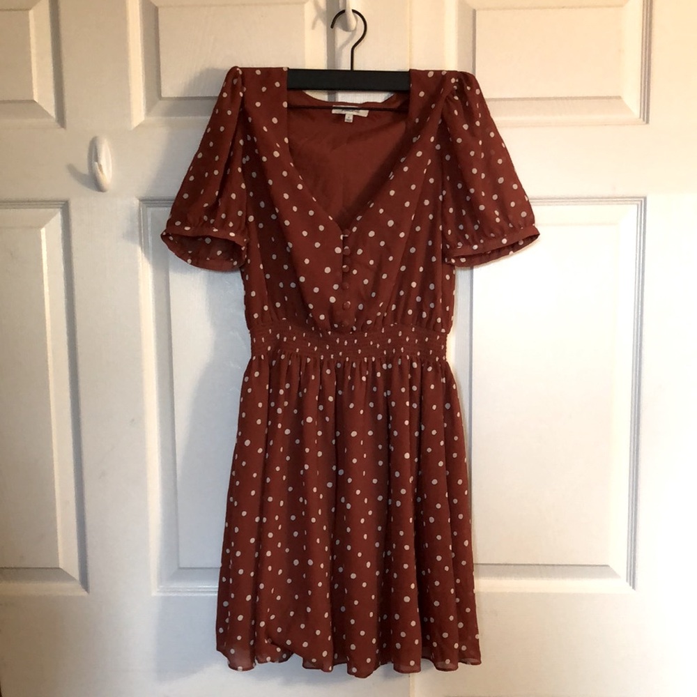 Madewell Smocked-Waist Red Polka Dot Small Dress